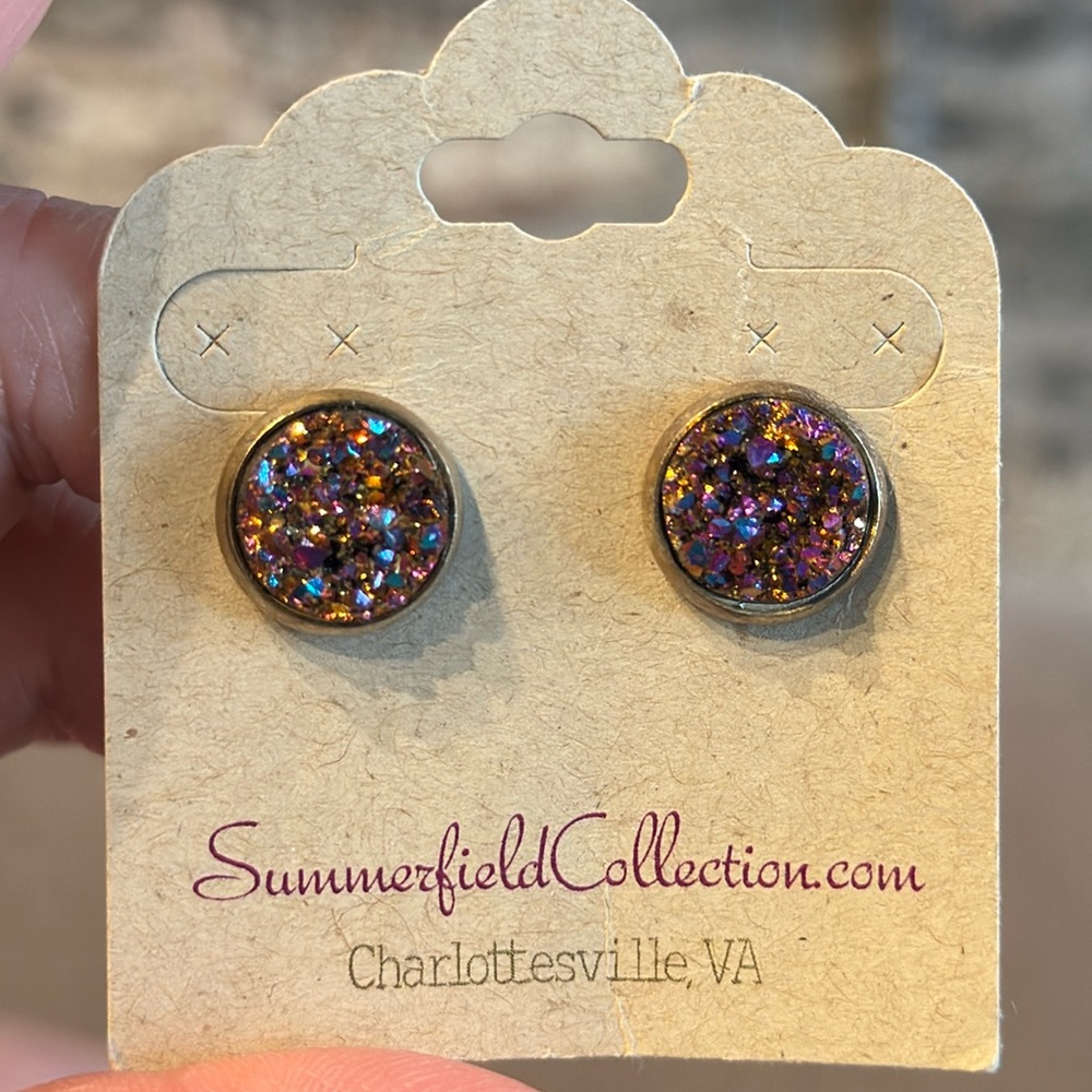 Multicolor druzy earrings